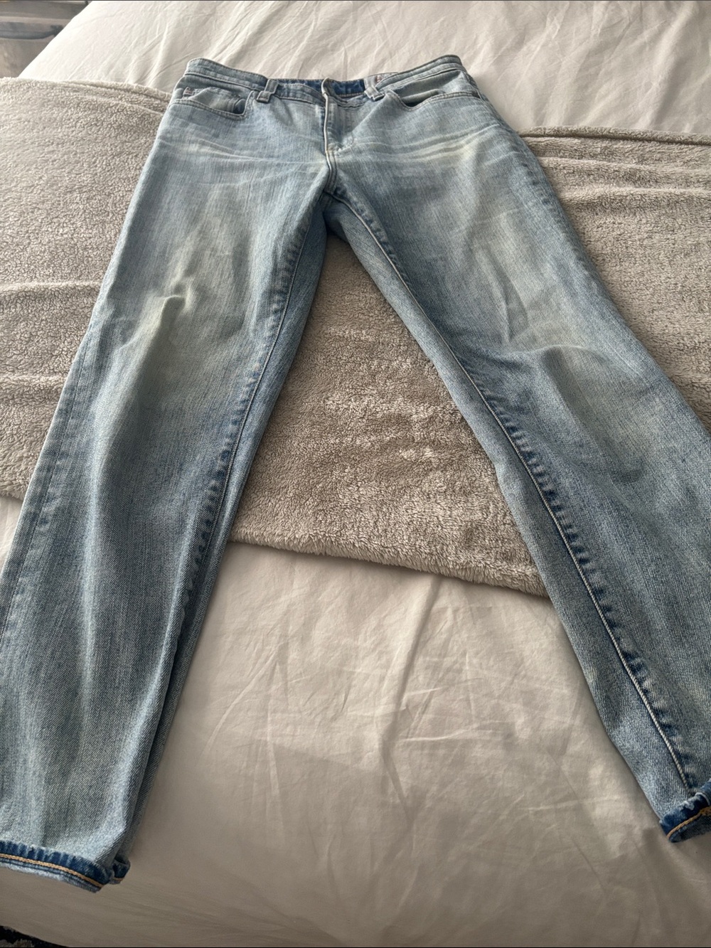 Ag Adriano Goldschmied Light Blue Straight-Leg Jeans